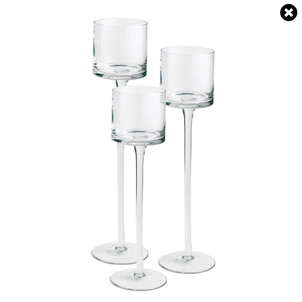 Set of Two‎ 16” Glass Votive Holders